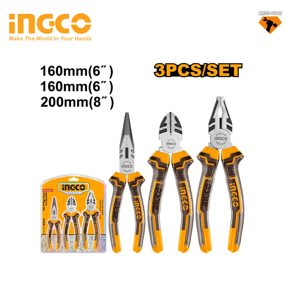 3 PINCES INGCO HKPS08318