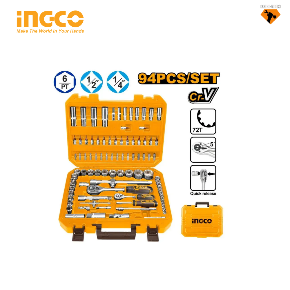 JEU DE 94PCS 1/4 ET 1/2 INGCO HKTS42941