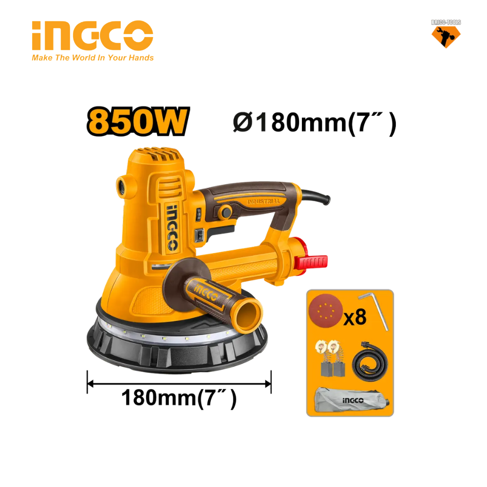 LIJADORA DE YESO 850W 180MM INGCO DWS10508