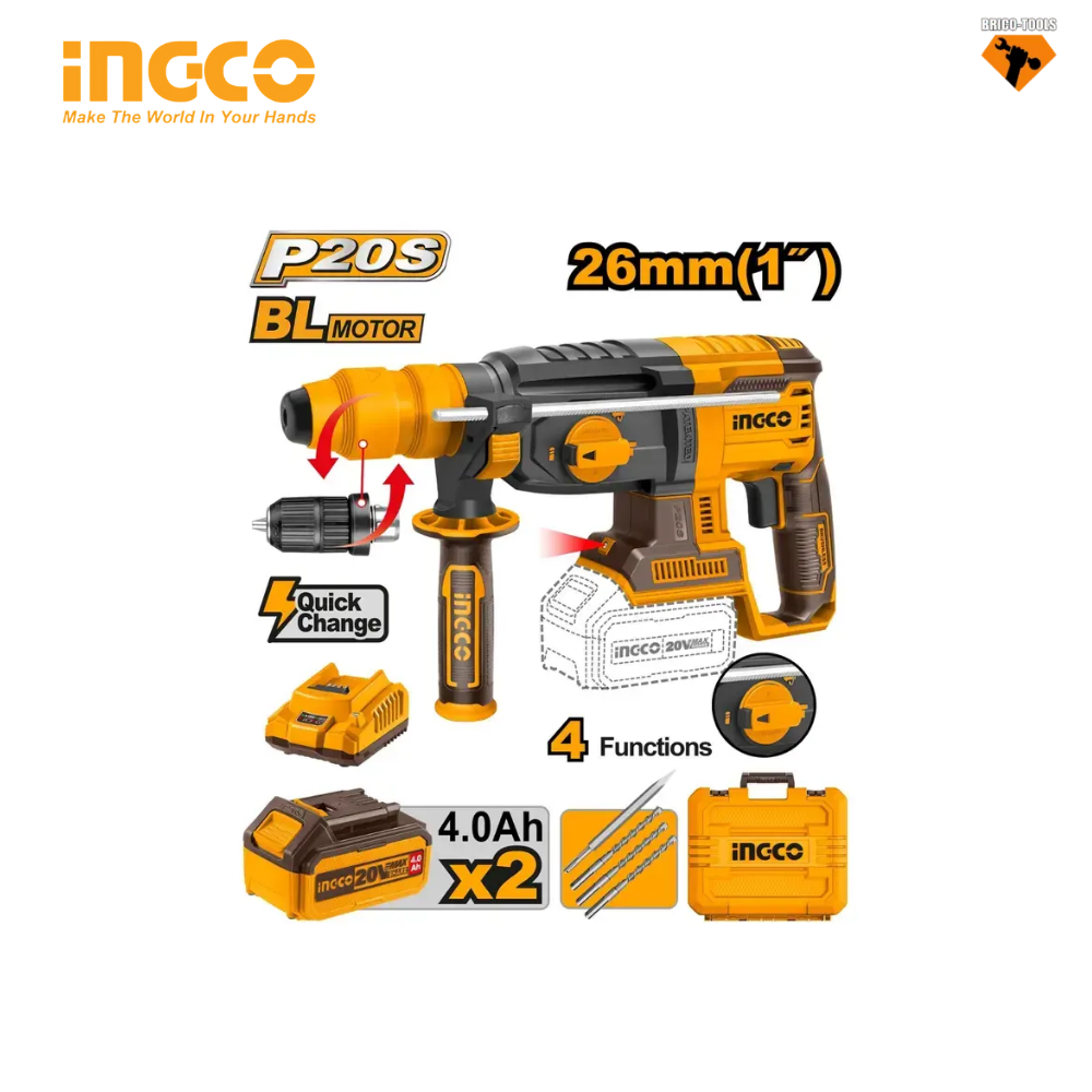 MARTEAU 20V 4.0AH INGCO CRHLI202081