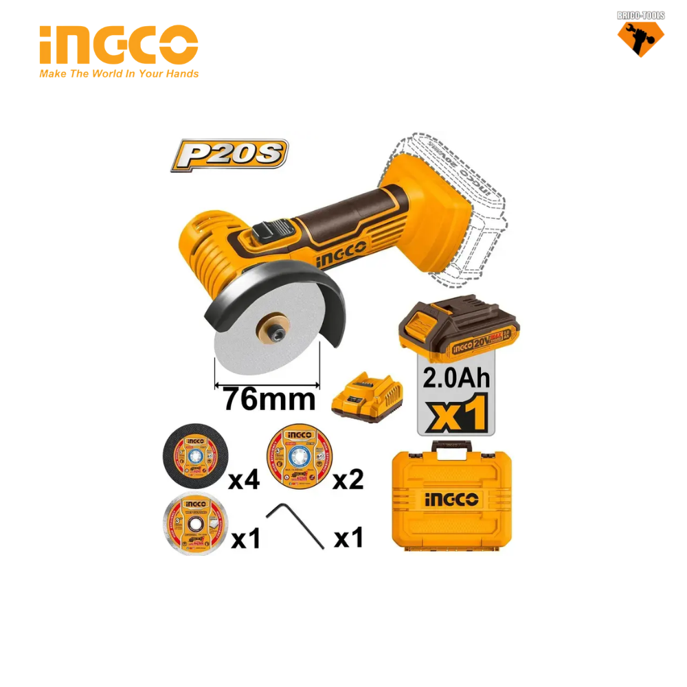 MINI MEULE A DISQUE 20V INGCO CAGLI76012