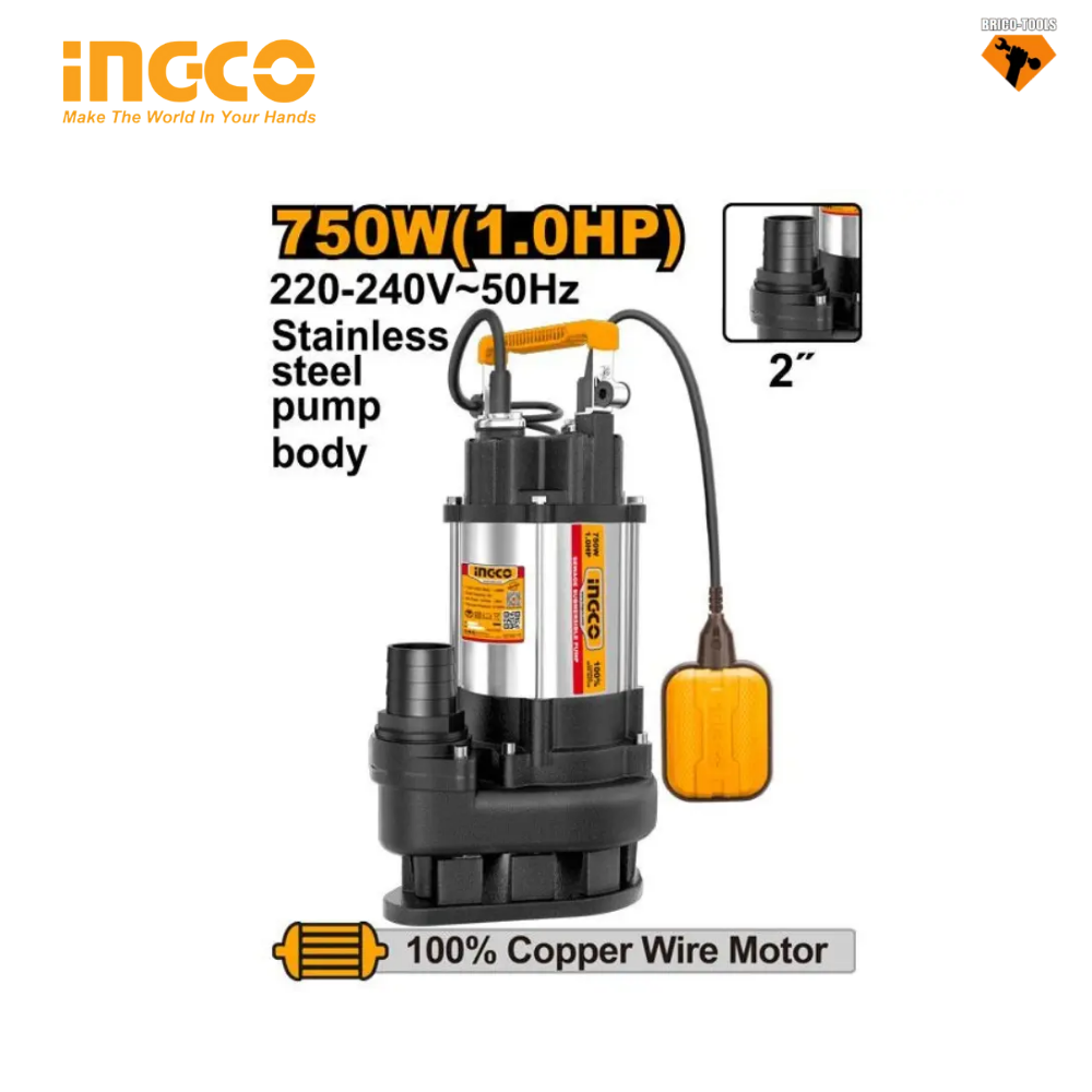 POMPE A VIDE CAVE 1HP INOX INGCO SPDS7508