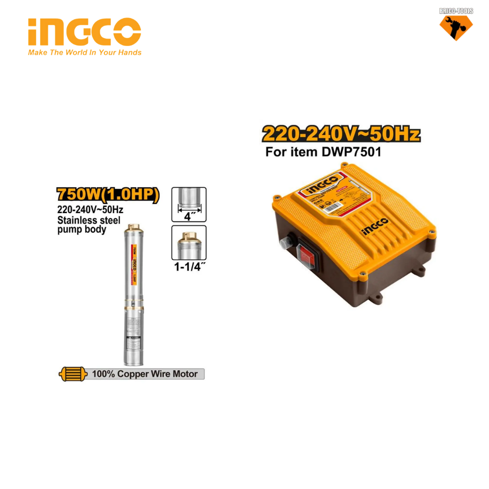 1HP POMPE POUR PUITS PROFOND DE 4 PO INGCO DWP7501