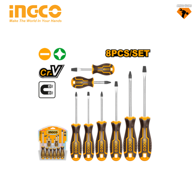 SCREWDRIVER SET 8 PCS INGCO HKSD0828