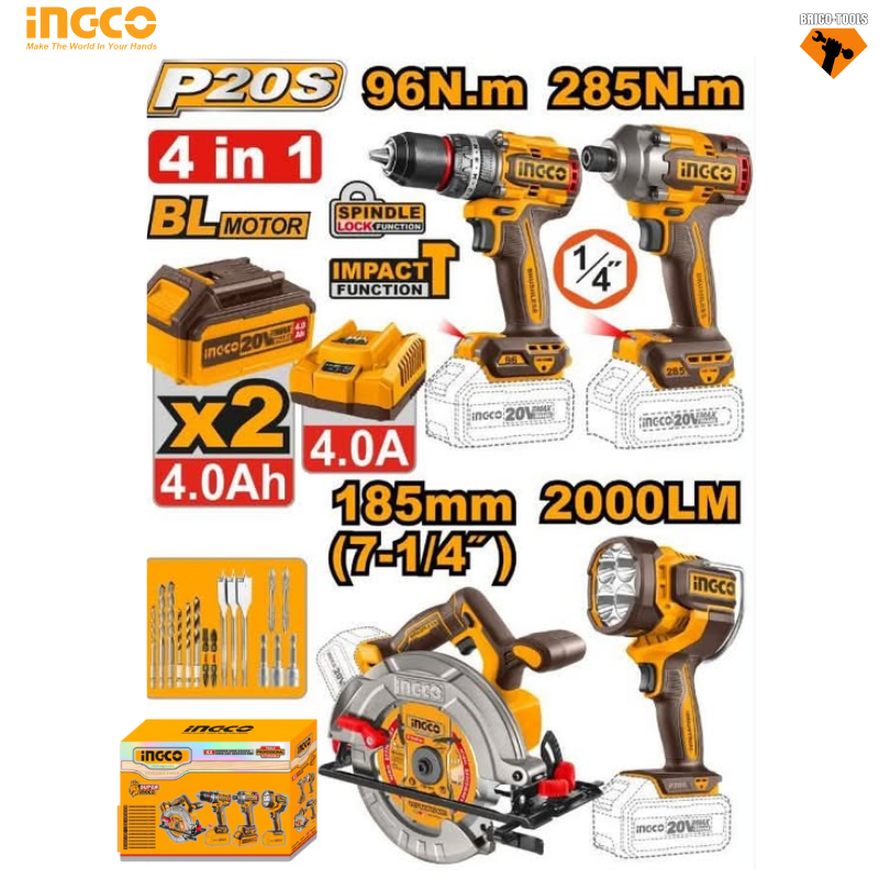 CORDLESS 4 PCS COMBO KIT COSLI241297