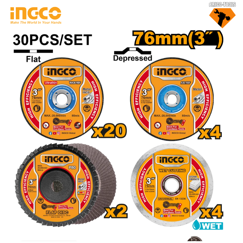 MINI DISQUE INGCO 30PCS MCD07630