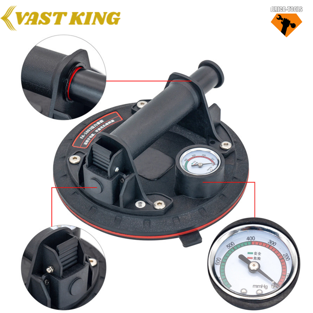 VENTOUSE DE LEVAGE AVEC MANOMÈTRE 150KG VAST KING MMT5-4