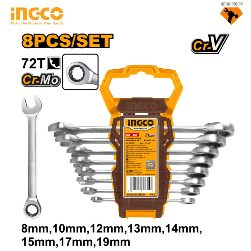 JEU DE 8PCS INGCO HKSPAR1082