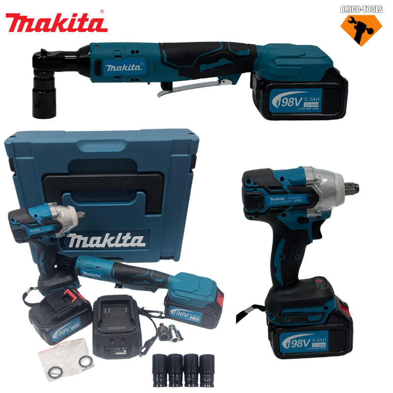 PACK 2 CLE A CHOC MAKITA 300N.M AVEC 2 BATTERIES 198V MMT11-12