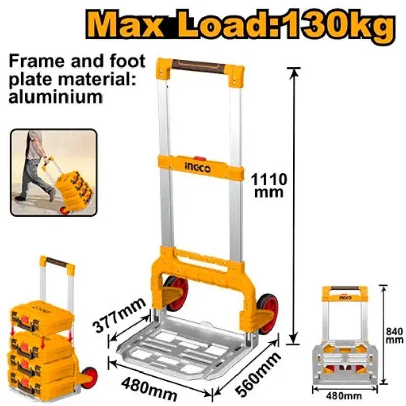 T/CARRINHO DOBRAVEL C/RODAS CAPAC 130KG INGCO HHWB61201 (Copie)