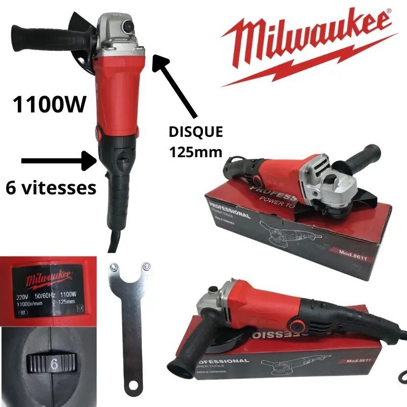 MEULE À DISQUE AVEC VITESSE MILWAUKEE SH14-8