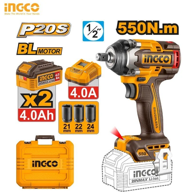 CLÉ À CHOC SANS FIL 550N.M INGCO CIWLI2055
