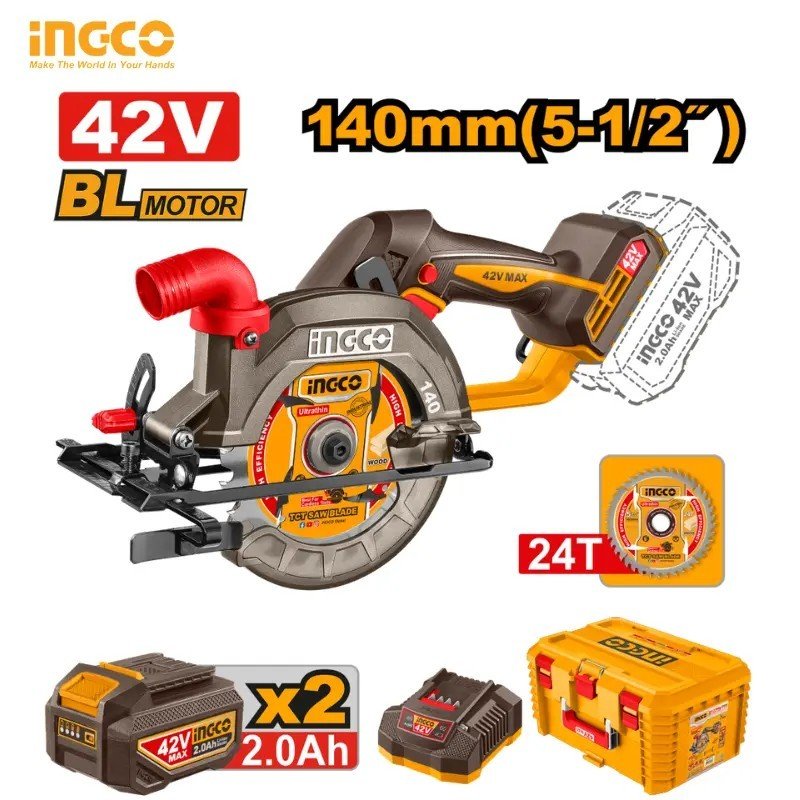 SCIE CIRCULAIRE SANS FIL 42V – 140 MM INGCO CSLI4214012