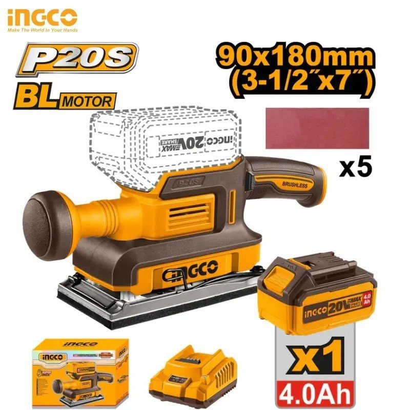 PONCEUSE DE FINITION SANS FIL INGCO 180 MM CFSLI20311