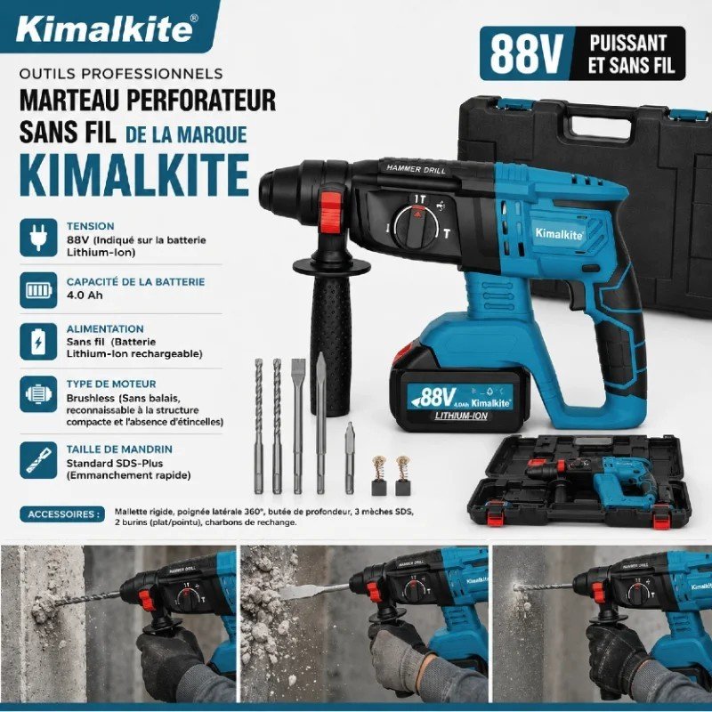 MARTEAU PERFORATEUR 88V KIMAIKITE