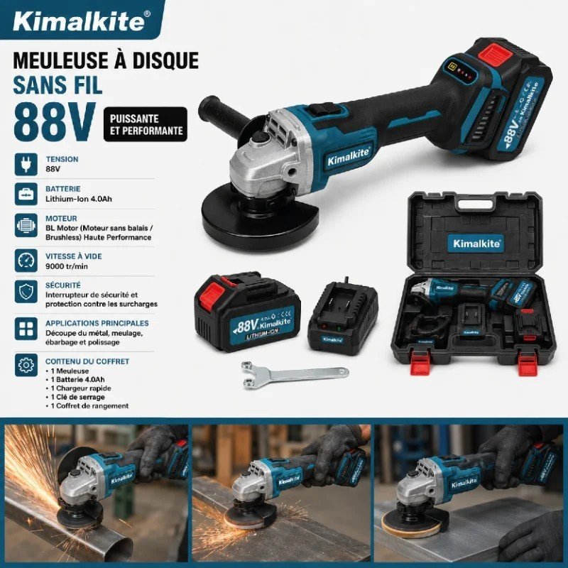 MEULE À DISQUE SANS FIL KIMAIKITE 88V