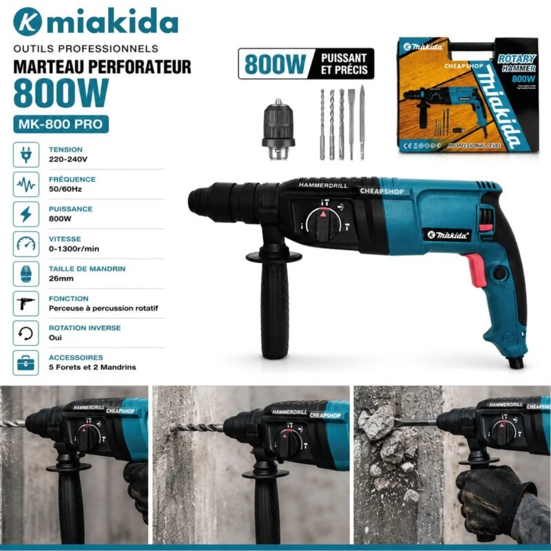 MARTEAU 800W DOUBLE MANDRIN MIAKIDA