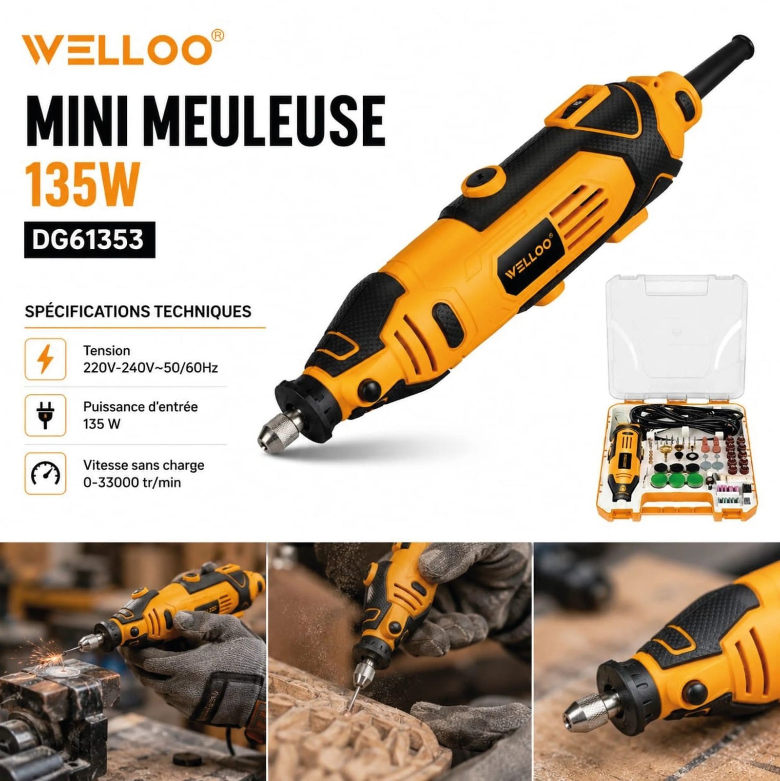 MEULEUSE DROITE WELLO 135W DG61353 1 MEULEUSE DROITE WELLO 135W DG61353