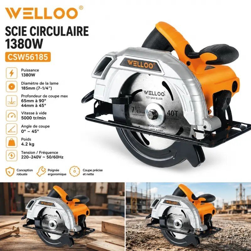 SCIE CIRCULAIRE 1380W WELLO CSW56185