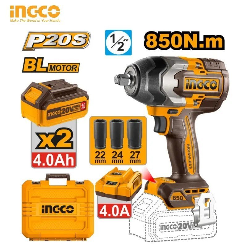 CLE A CHOC BRUSHLESS 20V 850N.M INGCO CIWLI2085