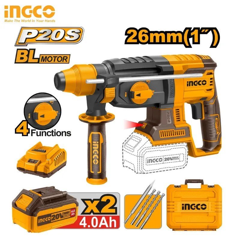 MARTEAU PERFORATEUR 20V 4AH INGCO CRHLI202682